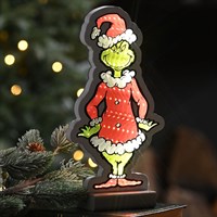 Festive 20cm Infinity Light Up Christmas Grinch In Santa Suit (P066728)