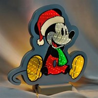 Festive 20cm Infinity Light Up Christmas Sitting Mickey (P067110)