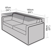 Garland 2 Seater Small Garden Furniture Sofa Cover Black (W1654)
