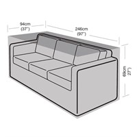 Garland 3 Seater Large Garden Furniture Sofa Cover Black (W1674)
