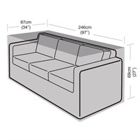 Garland 3 Seater Small Garden Furniture Sofa Cover Black (W1670)