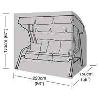 Garland 3 Seater Swing Seat Garden Furniture Cover Black (W1432)