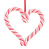 Gisela Graham Christmas Acrylic Candy Cane Heart Hanging Tree Decoration (10690)