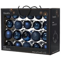 Kaemingk 42 Glass Christmas Tree Hanging Baubles - Night Blue (9149257)