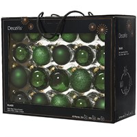 Kaemingk 42 Glass Christmas Tree Hanging Baubles - Pine Green (9149258)