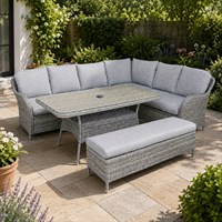 Leisuregrow Monte Carlo Stone L-Shape Corner Modular Outdoor Garden Furniture Set