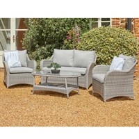 Leisuregrow Monte Carlo Stone Lounge Coffee Outdoor Garden Furniture Set