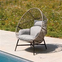Leisuregrow Monte Carlo Stone Single Cocoon Outdoor Garden Standing Egg Chair