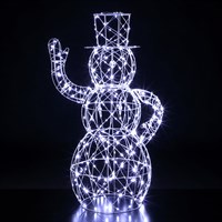 Noma 1m White Flexi Dickensian Snowman Christmas Light Up Decoration (2525014)
