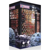 Premier 1.75m 180 White LED Multi-Action Net Christmas String Lights (LV122741W)