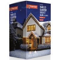 Premier 1440 LED Multi Action Clear Cable Cluster Vintage Gold Christmas String Lights (LV251751VGC)