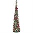 Portland Fir 2.1m (7ft) Slim Classic Balmoral Red & Gold Decorated Pre Lit Artificial Christmas Tree (EB206B)